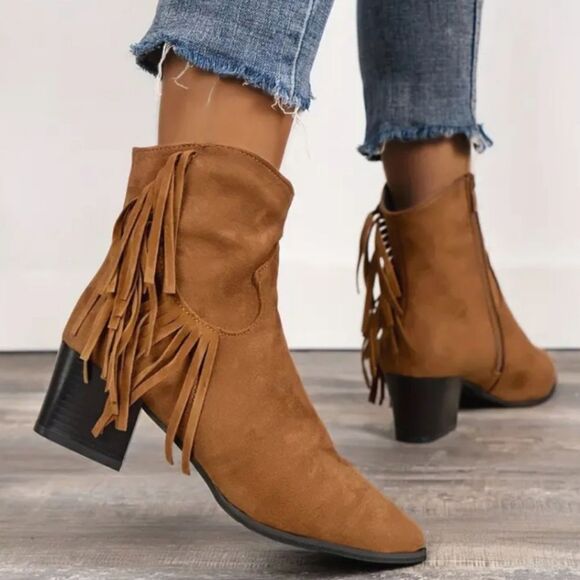 Tassel western ankle boot sz 7 - Picture 2 of 7